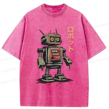 Tokyo-Tiger Japanese Robot Washed T-Shirt