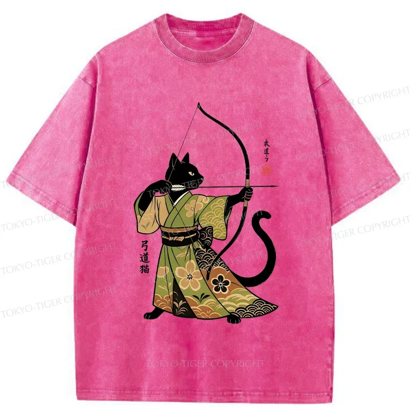 Tokyo-Tiger Japan Cat Archery Washed T-Shirt