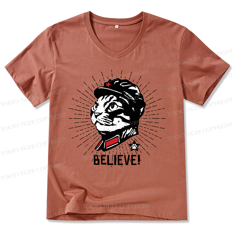 Tokyo-Tiger Trust Cat Chairman V-Neck Classic T-Shirt