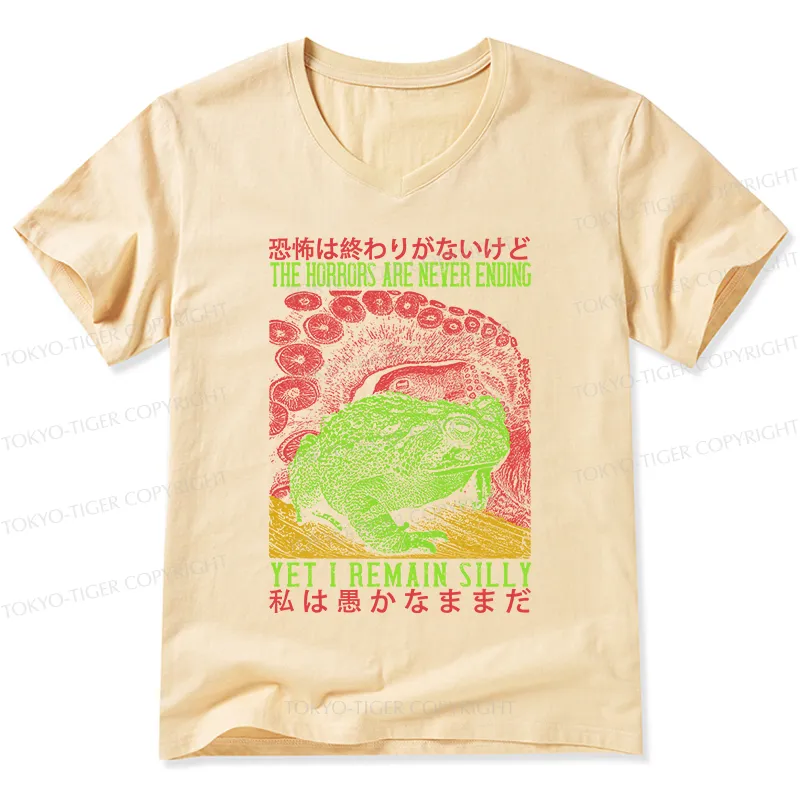 Tokyo-Tiger The Horrors Are Never Ending Japan V-Neck Classic T-Shirt