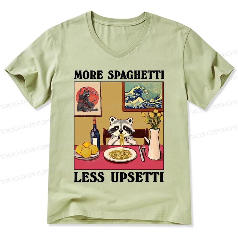 Tokyo-Tiger More Spaghetti Less Upsetti Japanese V-Neck Classic T-Shirt