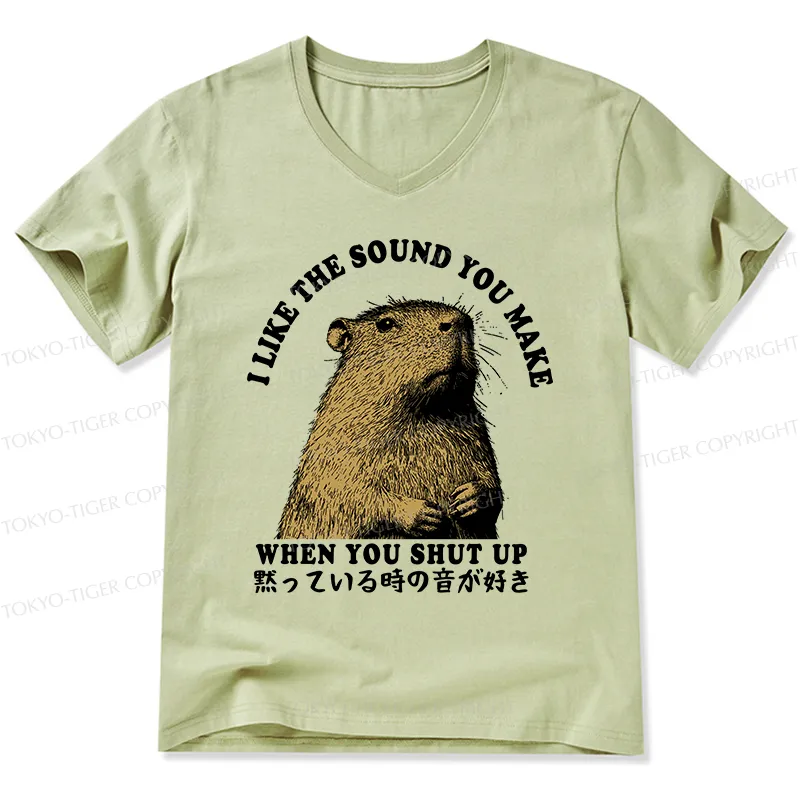 Tokyo-Tiger I Like The Sound Of Silence V-Neck Classic T-Shirt