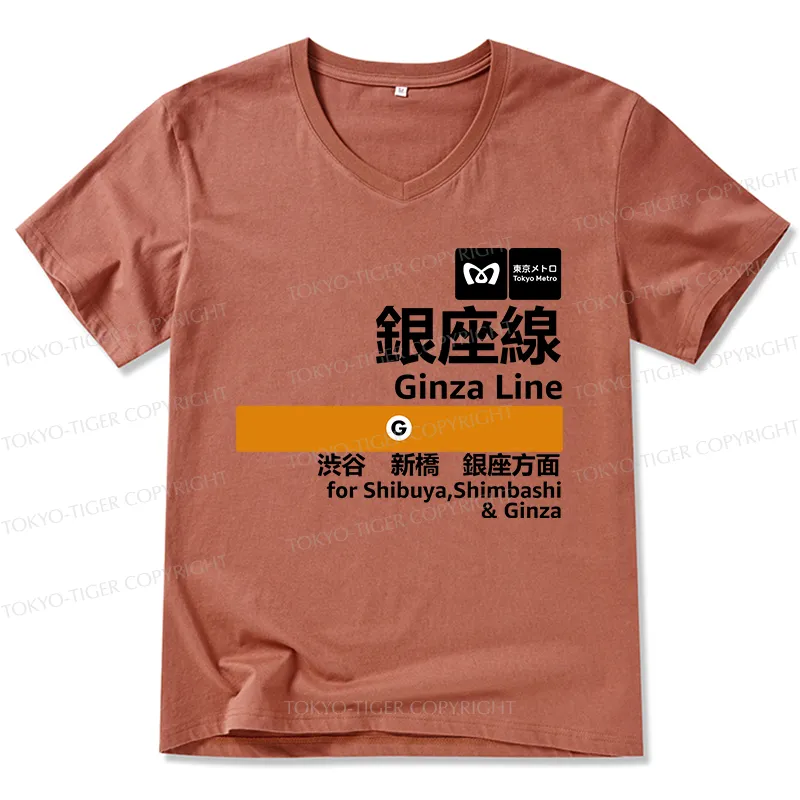 Tokyo-Tiger Ginza Line Japan V-Neck Classic T-Shirt
