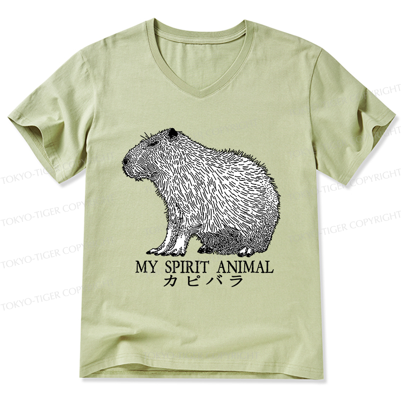 Tokyo-Tiger Capybara Spirit V-Neck Classic T-Shirt