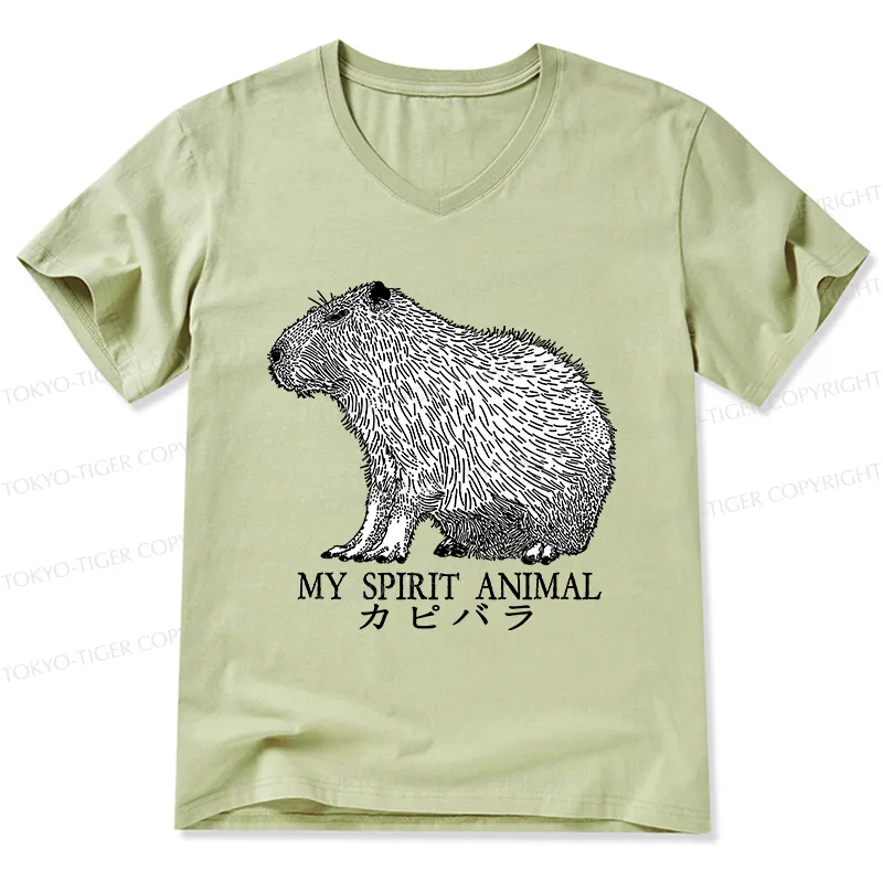 Tokyo-Tiger Capybara Spirit V-Neck Classic T-Shirt