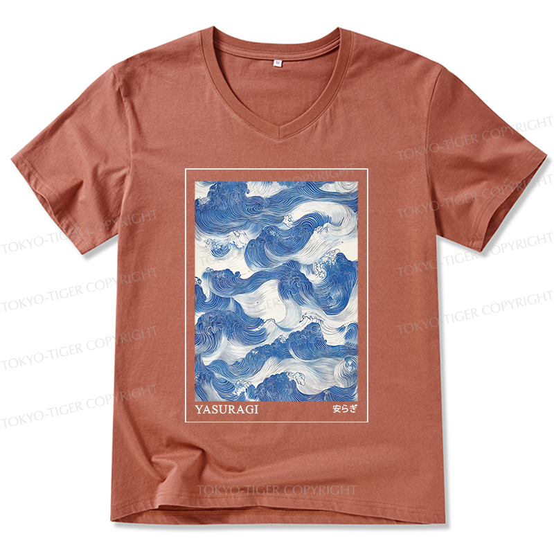 Tokyo-Tiger Japanese Retro Art Wave V-Neck Classic T-Shirt