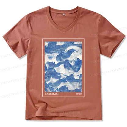 Tokyo-Tiger Japanese Retro Art Wave V-Neck Classic T-Shirt