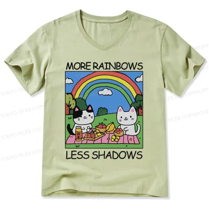 Tokyo-Tiger More Rainbows Less Shadows V-Neck Classic T-Shirt