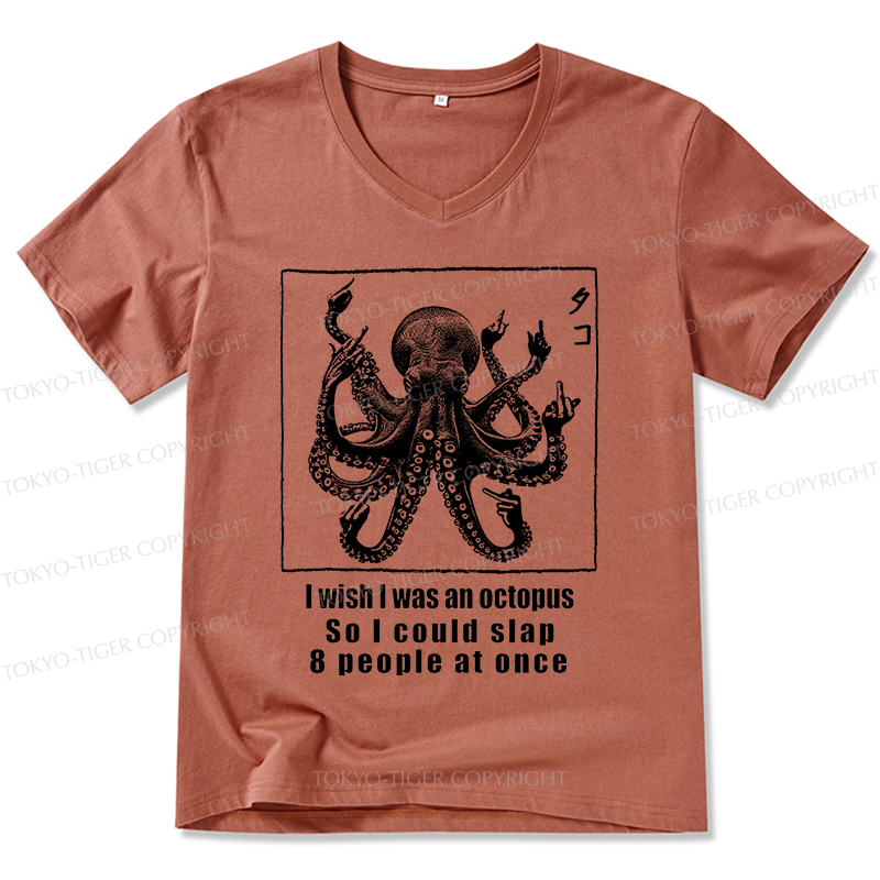 Tokyo-Tiger I Wish I Was An Octopus V-Neck Classic T-Shirt
