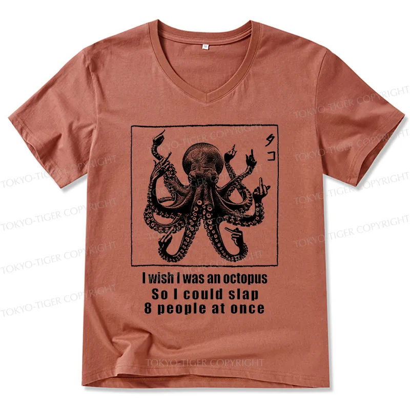 Tokyo-Tiger I Wish I Was An Octopus V-Neck Classic T-Shirt