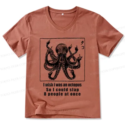 Tokyo-Tiger I Wish I Was An Octopus V-Neck Classic T-Shirt