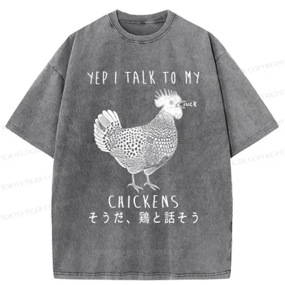 Tokyo-Tiger Dirty Talking Chicken Washed T-Shirt