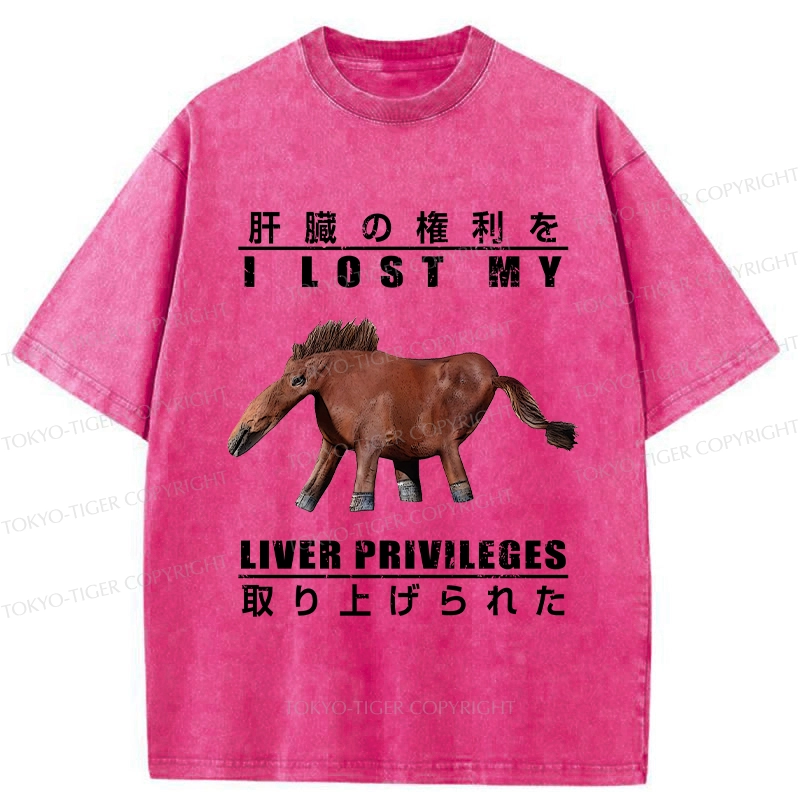 Tokyo-Tiger I Lost My Liver Privileges Washed T-Shirt