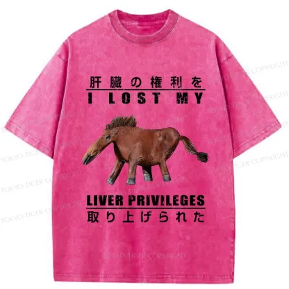 Tokyo-Tiger I Lost My Liver Privileges Washed T-Shirt