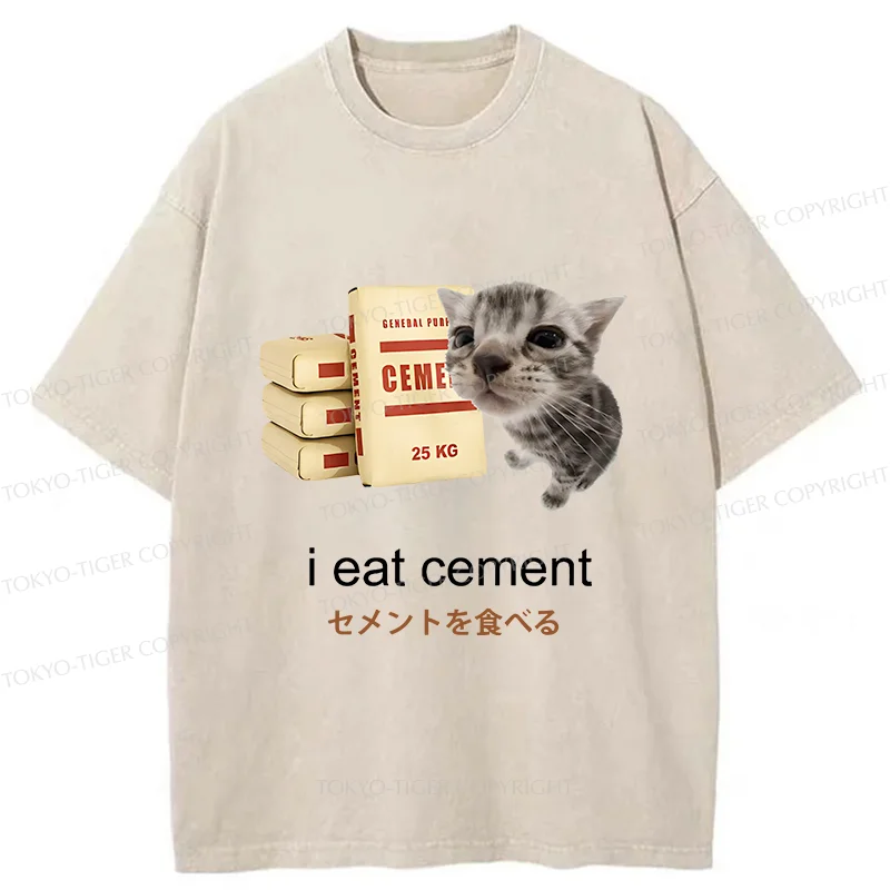Tokyo-Tiger Funny Cat Meme Washed T-Shirt