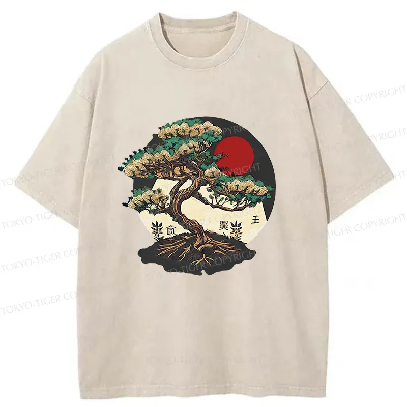 Tokyo-Tiger Japanese Bonsai Vintage Washed T-Shirt