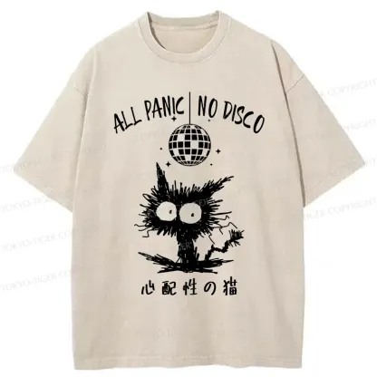Tokyo-Tiger Anxious Cat Washed T-Shirt