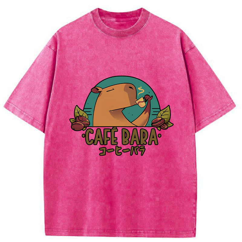Tokyo-Tiger Funny Cafebara Washed T-Shirt