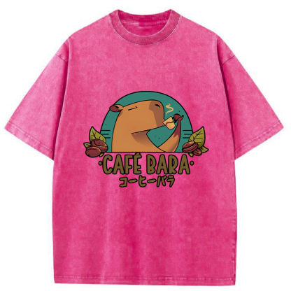 Tokyo-Tiger Funny Cafebara Washed T-Shirt