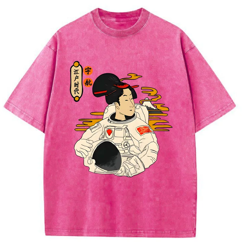 Tokyo-Tiger Geisha Astronaut Washed T-Shirt