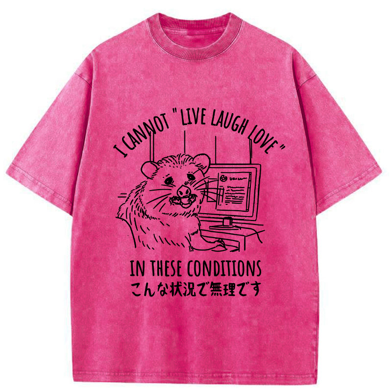 Tokyo-Tiger I Can't Live Laugh or Love Washed T-Shirt