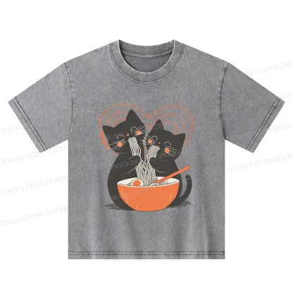 Tokyo-Tiger Let's Eat Ramen Together Kids Washed T-Shirt