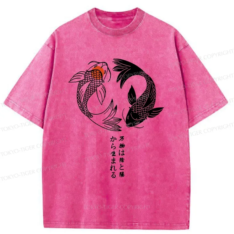 Tokyo-Tiger Japanese Lucky Fish Washed T-Shirt