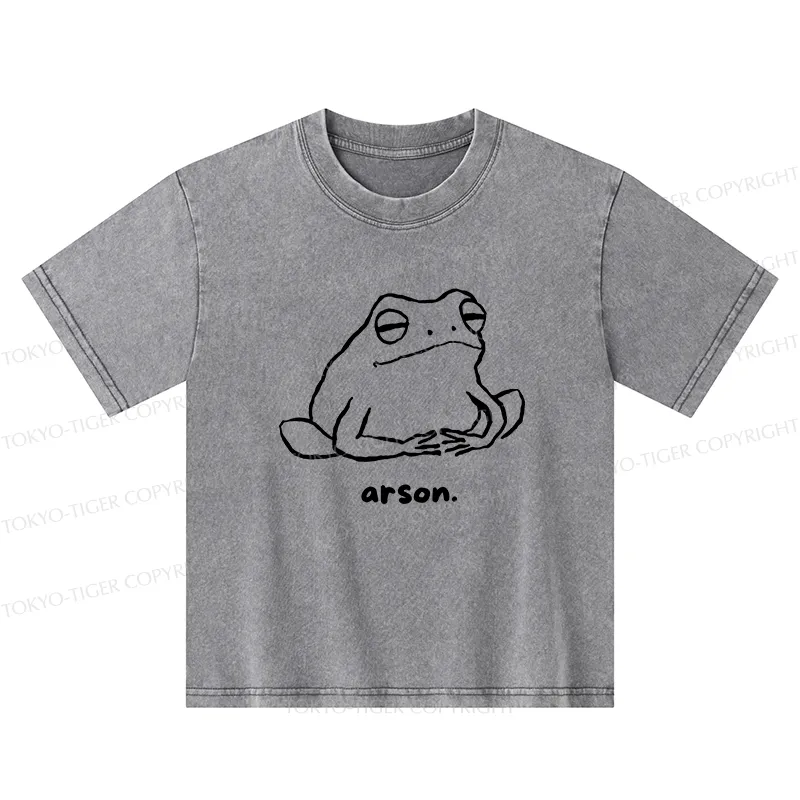 Tokyo-Tiger Japan Arsonist Frog Kids Washed T-Shirt
