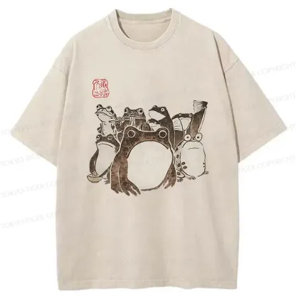 Tokyo-Tiger Japanese Frog Team Washed T-Shirt