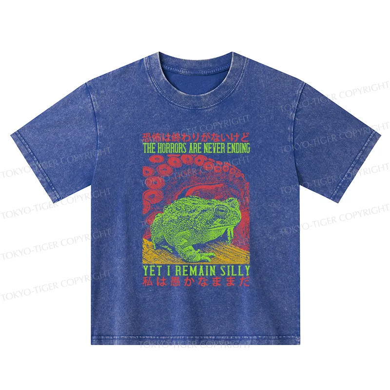 Tokyo-Tiger The Horrors Are Never Ending Japan Kids Washed T-Shirt