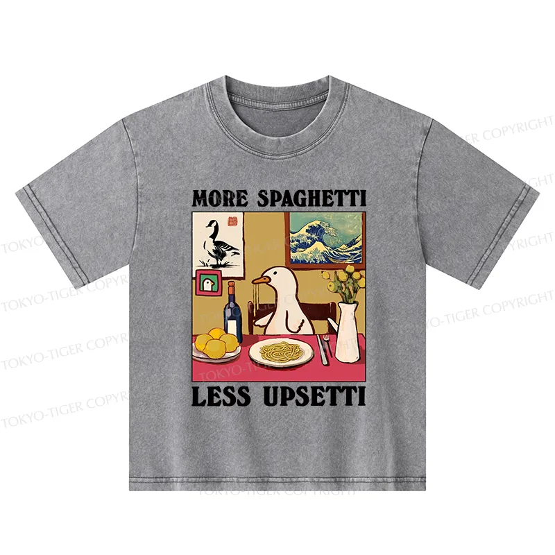 Tokyo-Tiger More Spaghetti Less Upsetti Goose Kids Washed T-Shirt