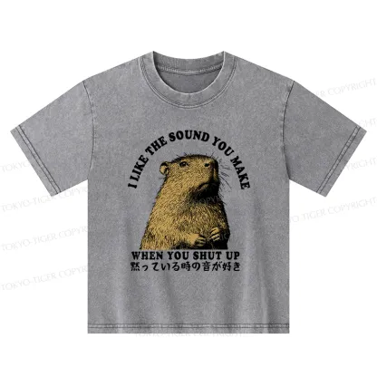 Tokyo-Tiger I Like The Sound Of Silence Kids Washed T-Shirt