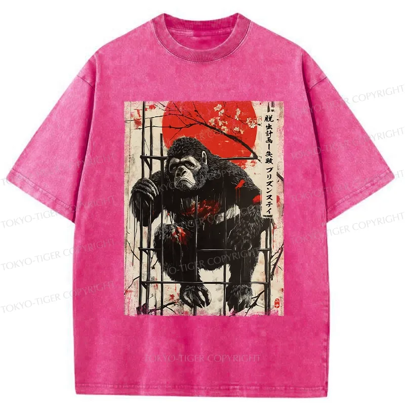 Tokyo-Tiger Bigfoot Failed To Escape Washed T-Shirt