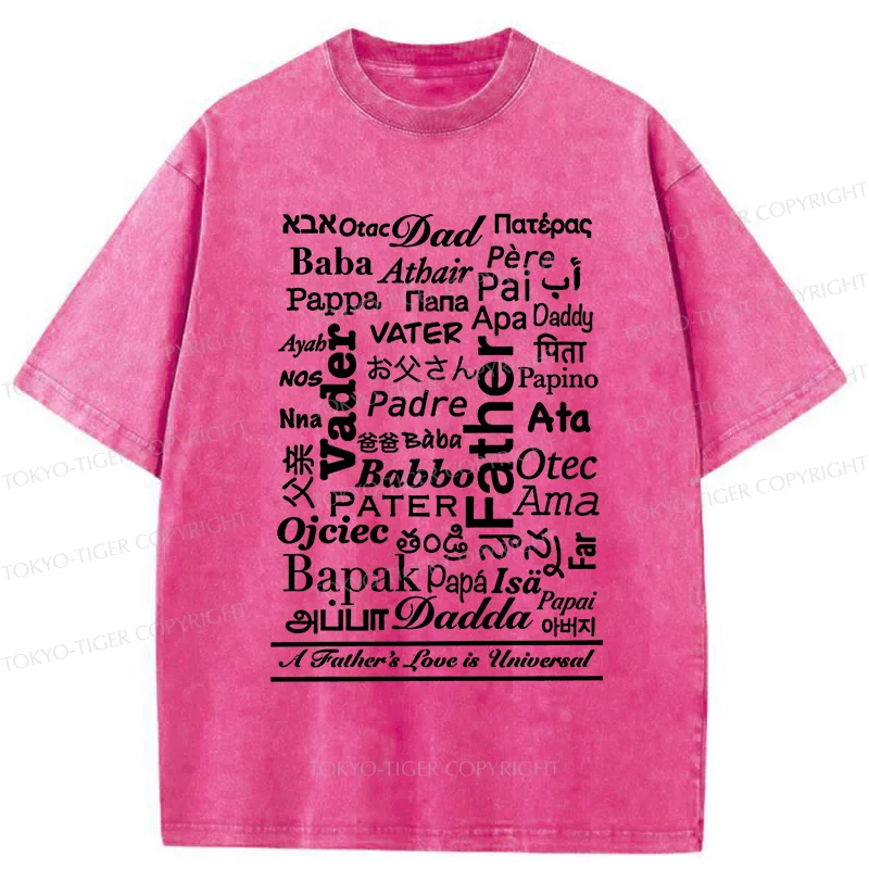 Tokyo-Tiger World's Name For Father Washed T-Shirt