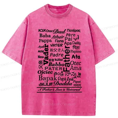 Tokyo-Tiger World's Name For Father Washed T-Shirt