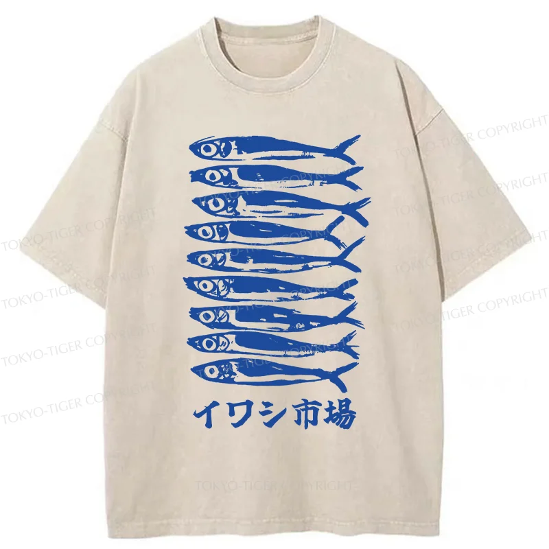 Tokyo-Tiger Sardine Market Washed T-Shirt