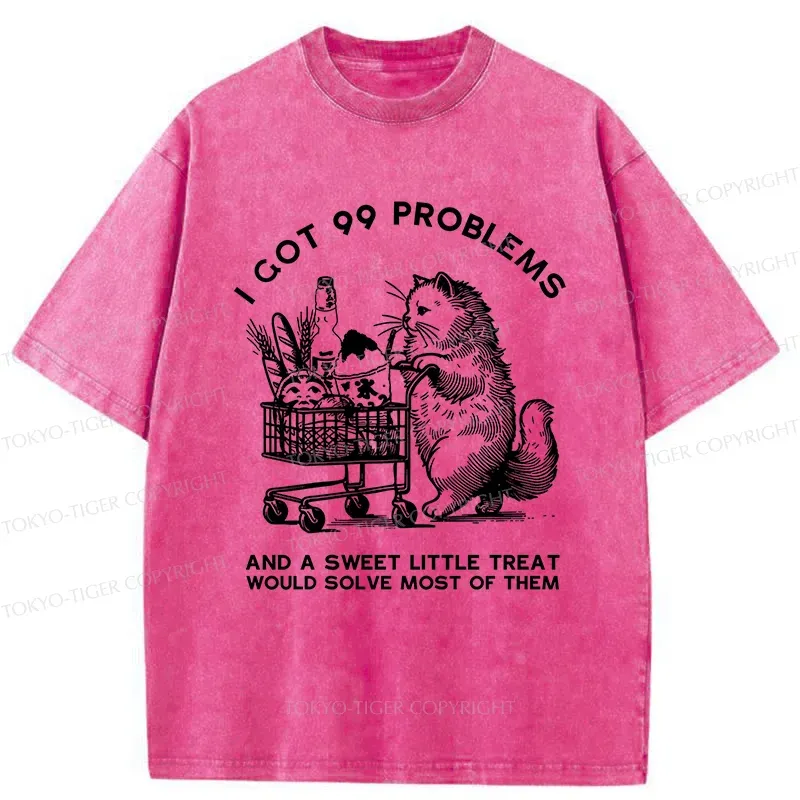 Tokyo-Tiger Cat In Need Of A Snack Washed T-Shirt