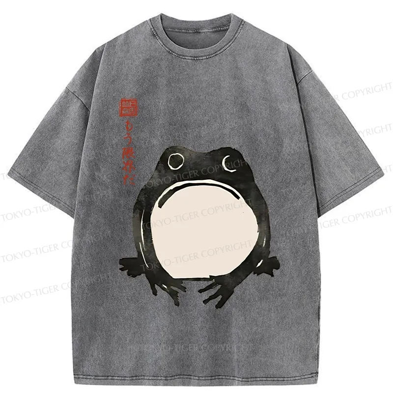 Tokyo-Tiger Retro Frog Japan Washed T-Shirt