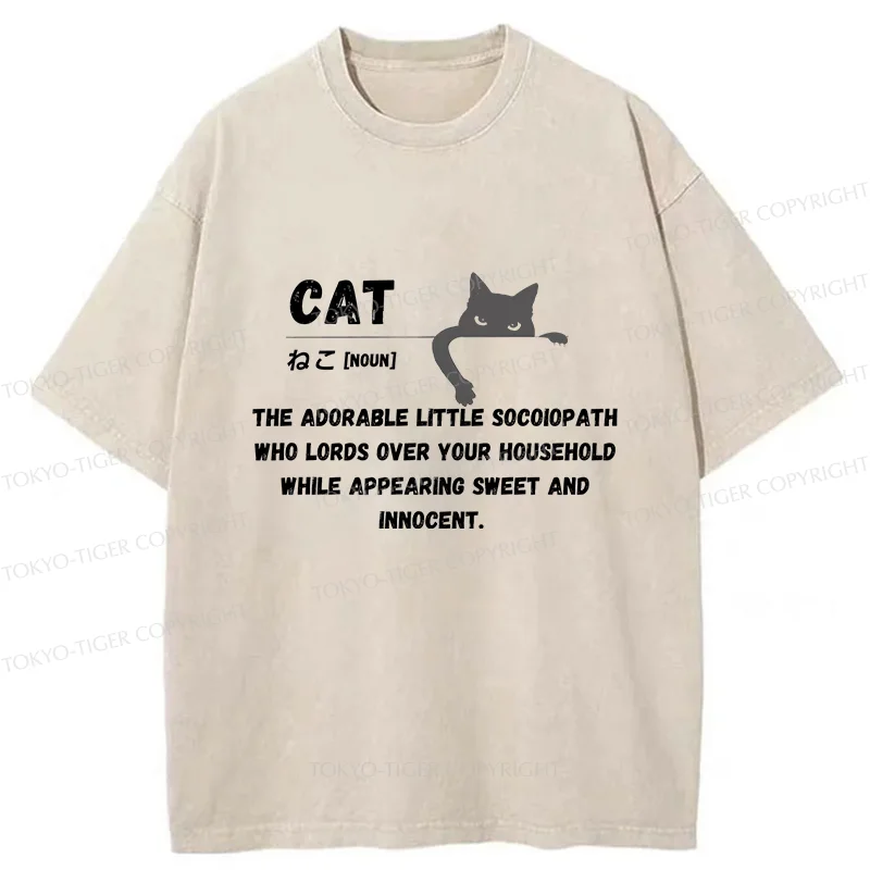 Tokyo-Tiger Definition Of Cat Washed T-Shirt