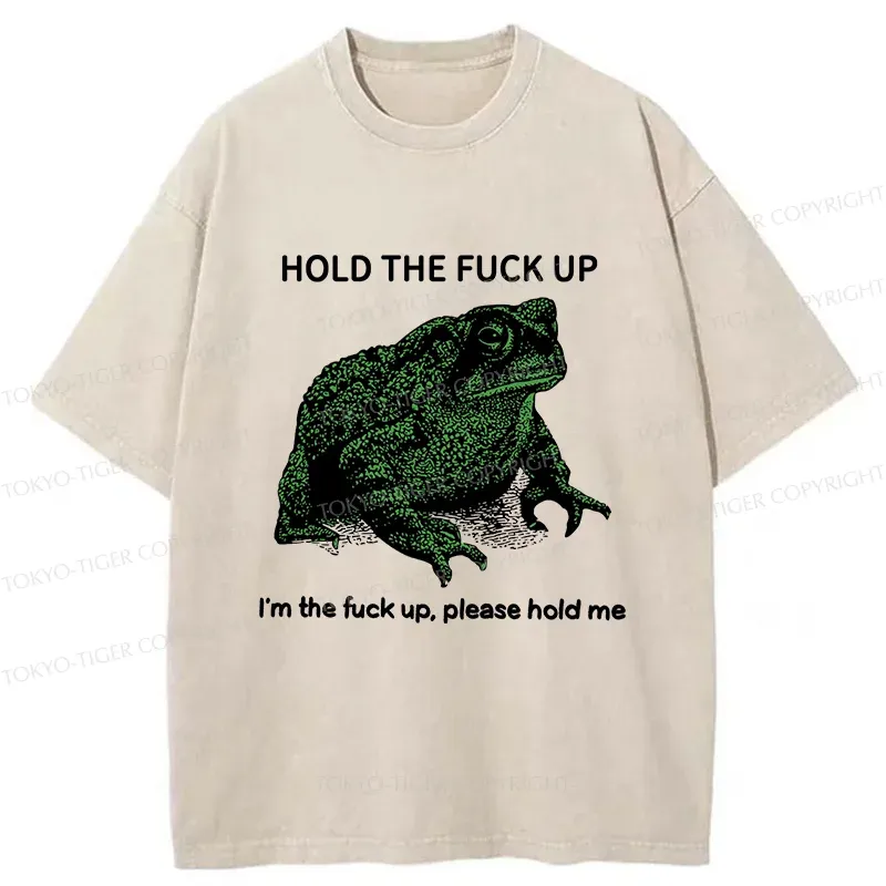 Tokyo-Tiger Funny Frog Meme Washed T-Shirt