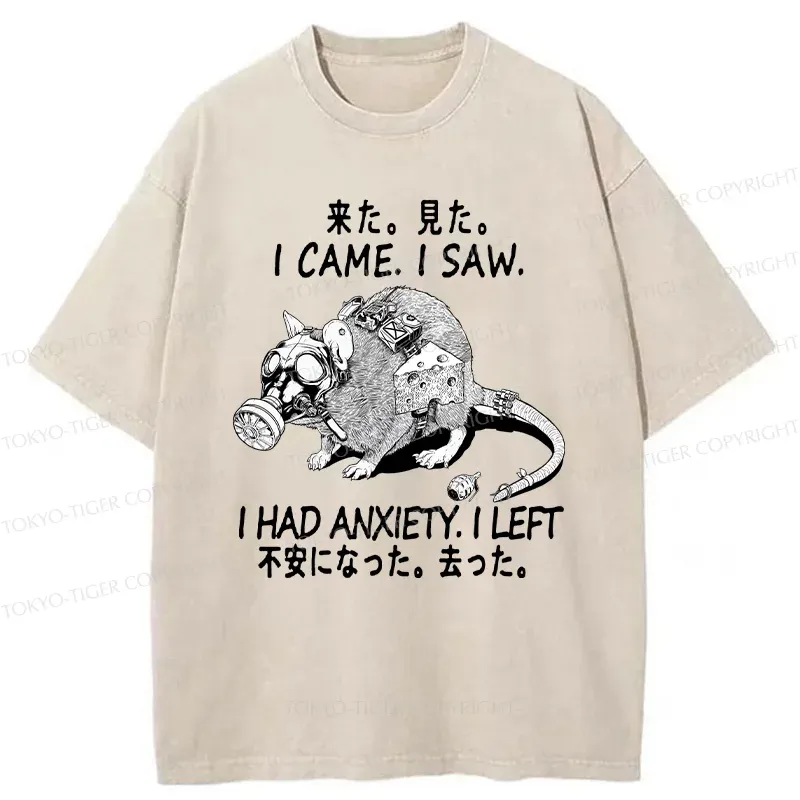 Tokyo-Tiger Anxious Mouse Washed T-Shirt