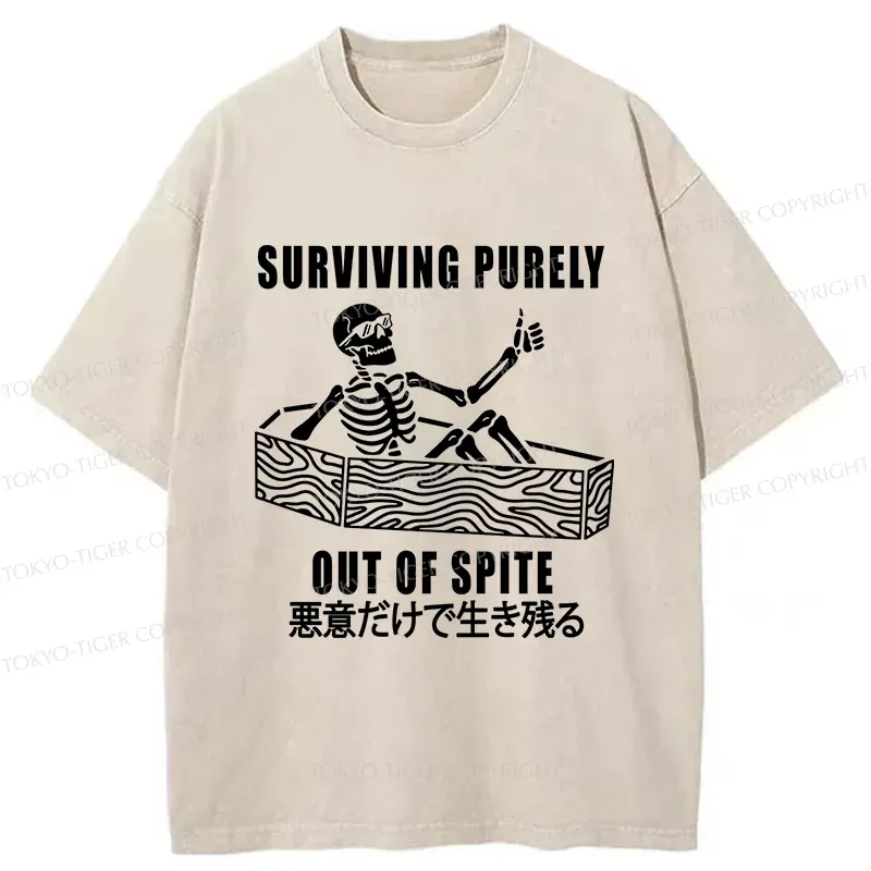 Tokyo-Tiger Survival Skeleton Washed T-Shirt