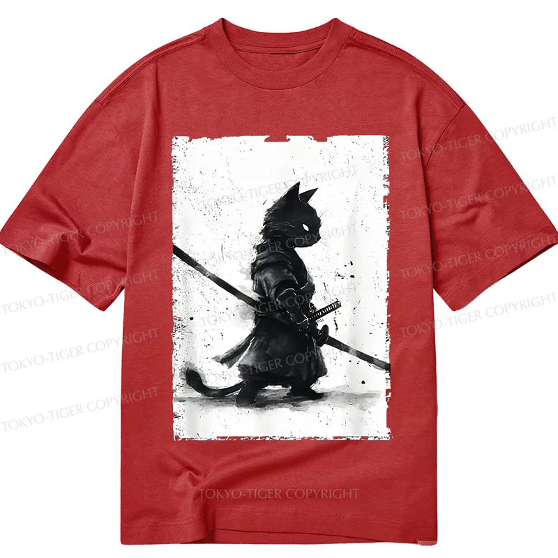 Tokyo-Tiger Retro Cat Samurai Japanese Classic T-Shirt