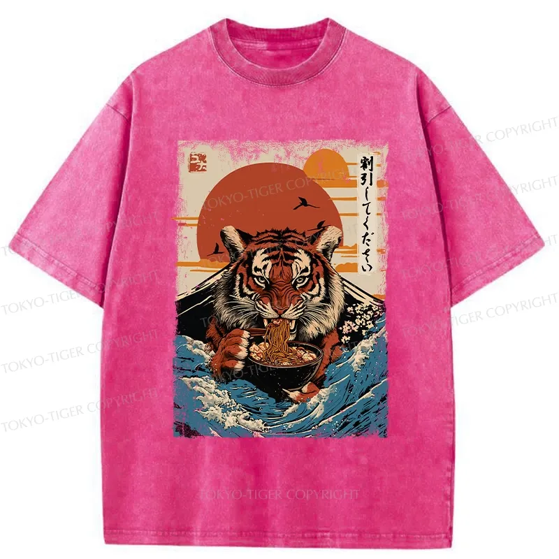 Tokyo-Tiger Tiger Obsessed With Ramen Washed T-Shirt