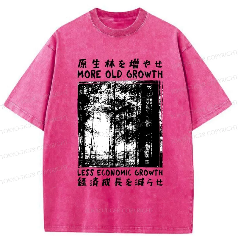 Tokyo-Tiger More Old Growth Less Economic Growth Washed T-Shirt
