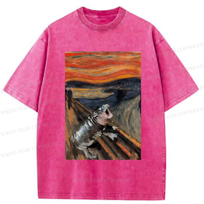 Tokyo-Tiger The Scream Moo Deng Washed T-Shirt