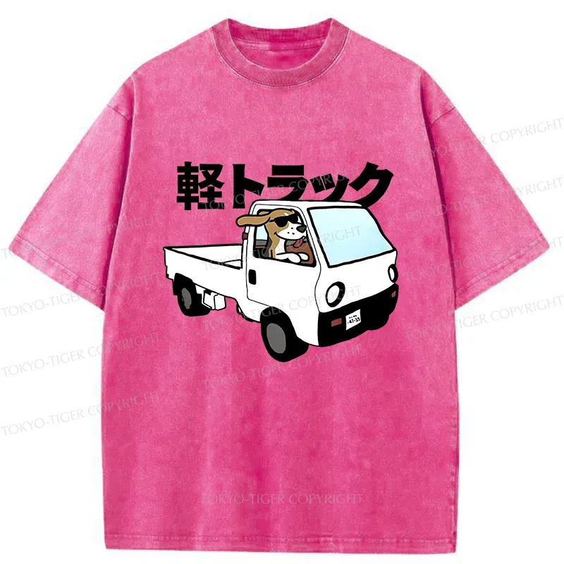 Tokyo-Tiger Beagle Driving A Car Washed T-Shirt