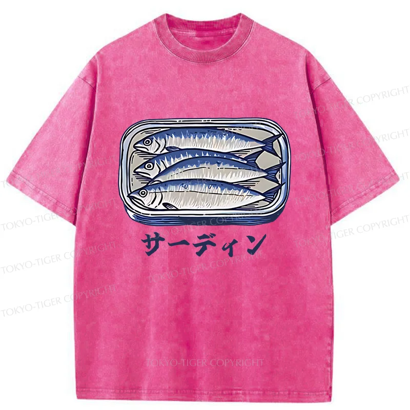 Tokyo-Tiger Sardines Can Vintage Washed T-Shirt