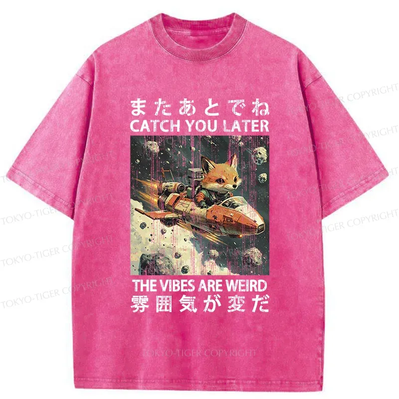 Tokyo-Tiger Fox Astronaut Washed T-Shirt