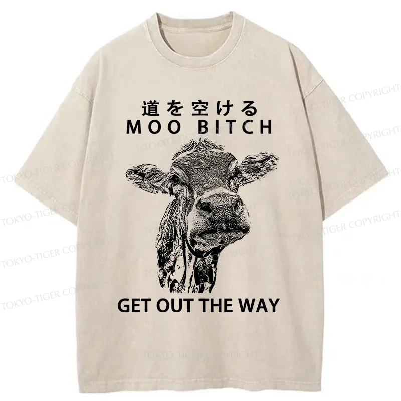 Tokyo-Tiger Funny Cow Washed T-Shirt